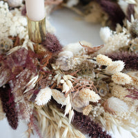 Adventskranz aus Trockenblumen | braun