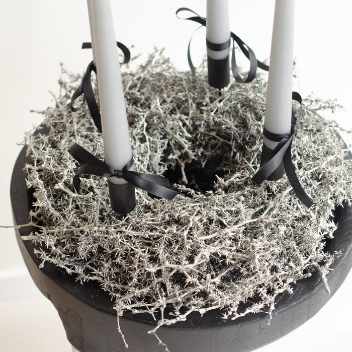 Adventskranz silber schwarz