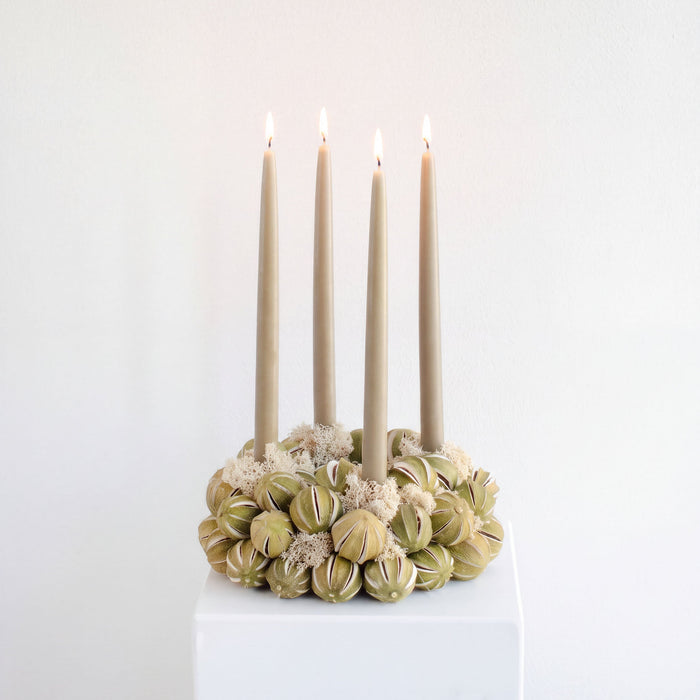 Adventskranz handgemacht aus Limetten und Moos