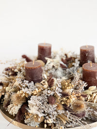 Adventskranz Trockenblumen XXL | braun