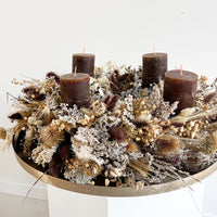 Adventskranz Trockenblumen XXL | braun