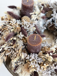 Adventskranz Trockenblumen XXL | braun