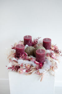 Adventskranz aus Trockenblumen | rose