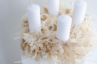 Adventskranz Trockenblumen | creme weiss