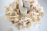 Adventskranz Trockenblumen | beige rose