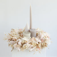 Adventskranz Trockenblumen rosa beige handgemacht