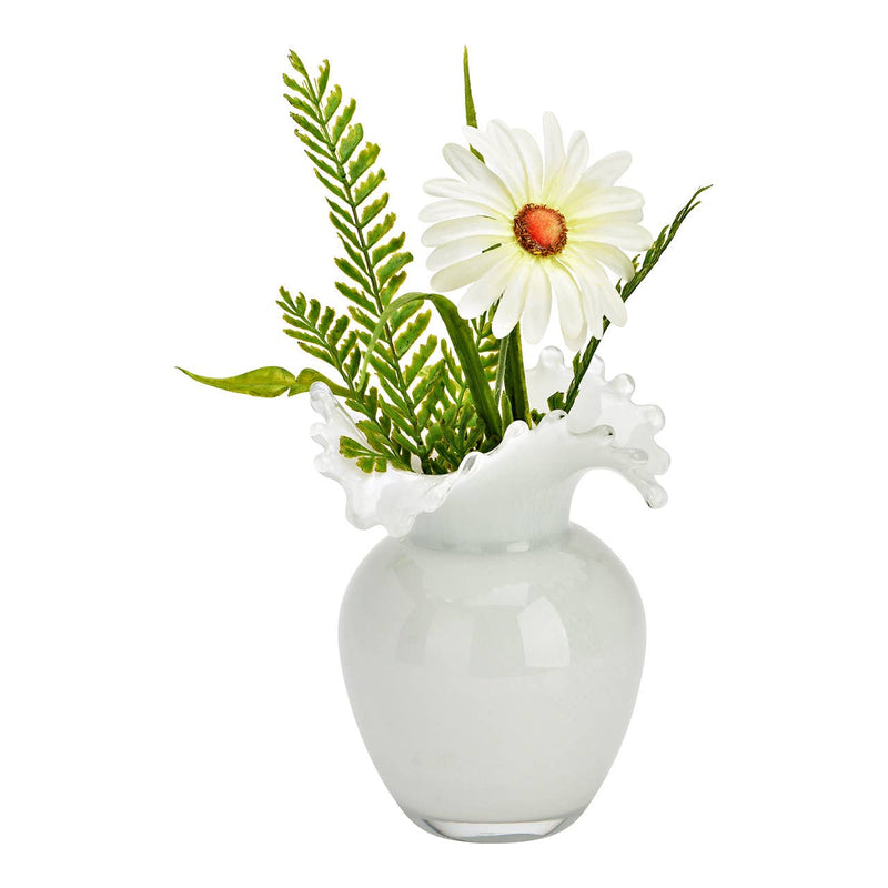 Vase aus Glas, weiss