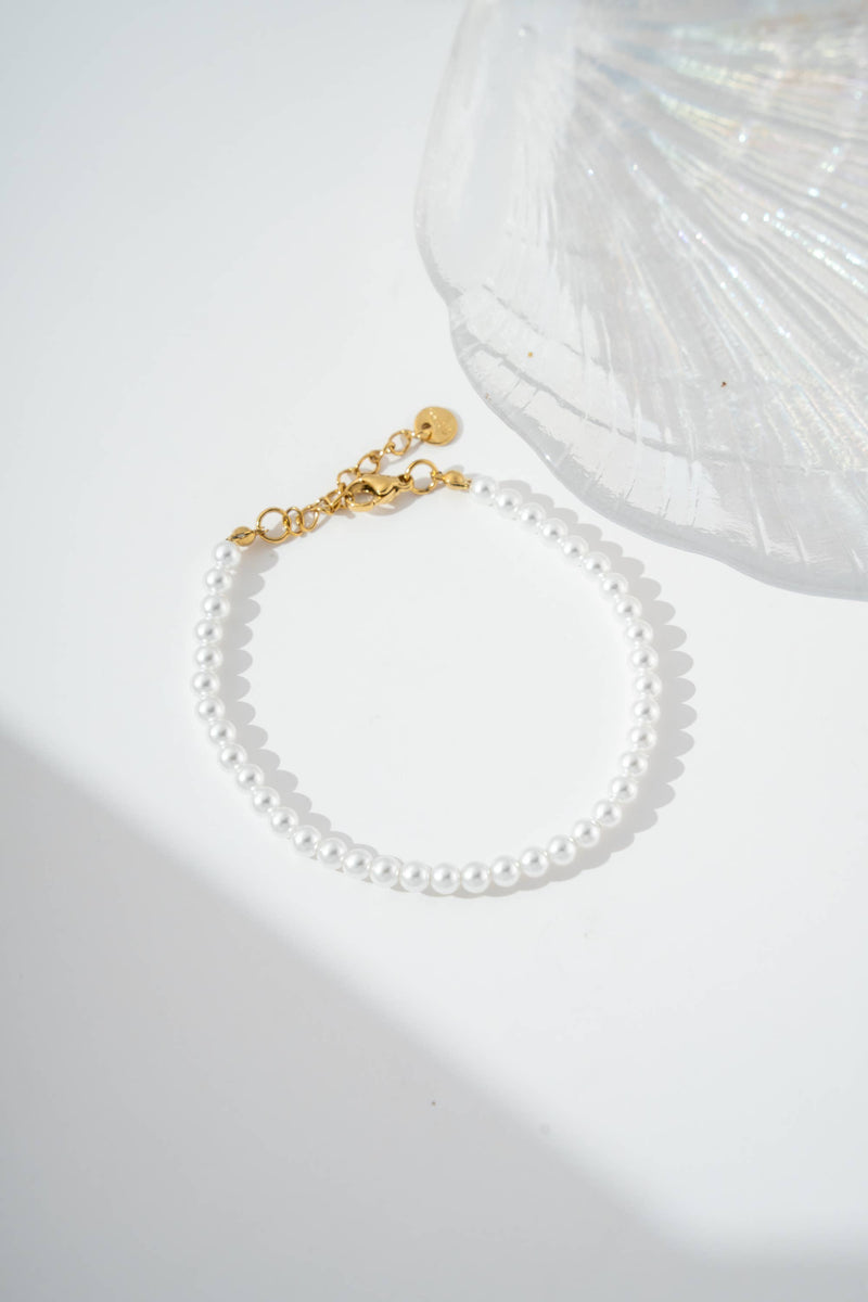 Schmuckset weiße Perlen 4 mm