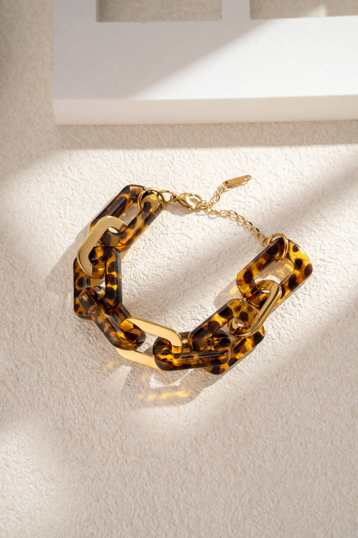 Kettenarmband aus Harz und Edelstahl