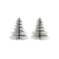 2er Set Papier Tannenbaum, silber