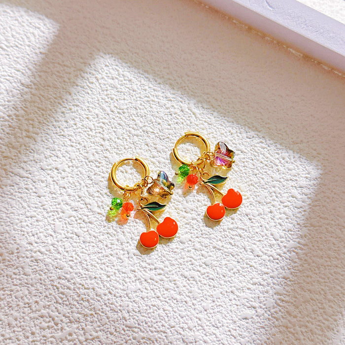 Creolen-Ohrringe, Kirsche