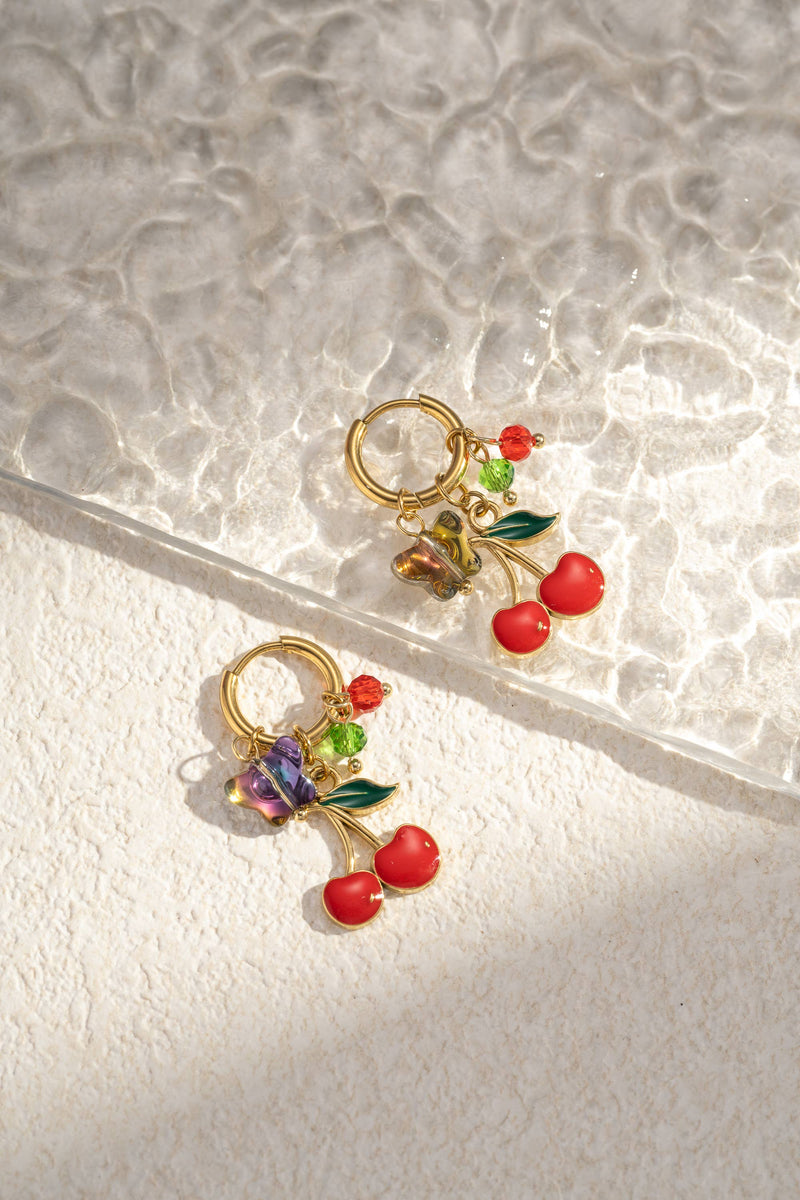 Creolen-Ohrringe, Kirsche