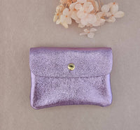 Portemonnaie aus Leder, metallic, Geldbörse