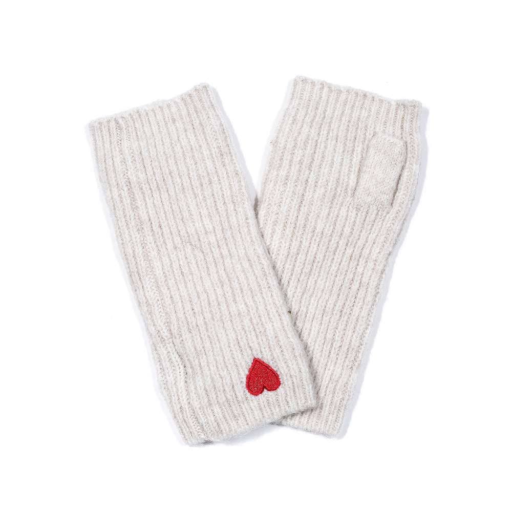 Handschuhe, Stulpen mit rotem Herz