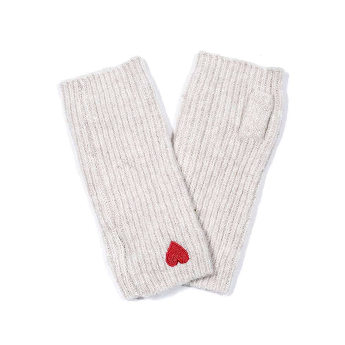 Handschuhe, Stulpen mit rotem Herz