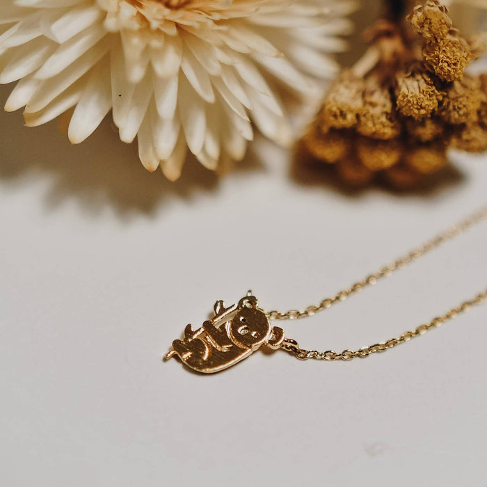 Halskette mit Koala, vergoldet mit feinem Gold