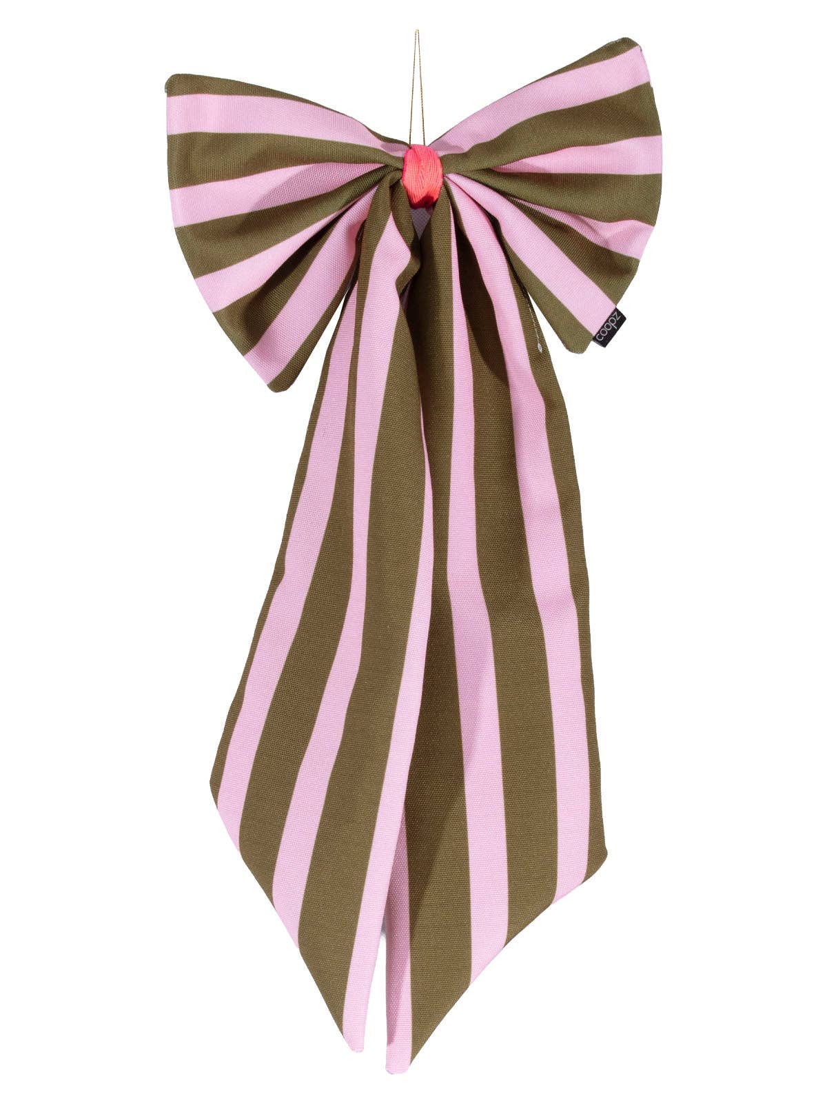 Schleife olive/rosa breit gestreift