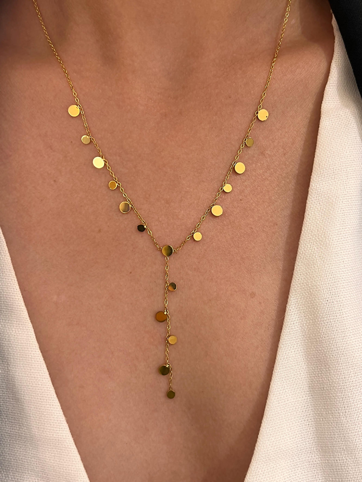 Halskette mit Pailletten aus Edelstahl