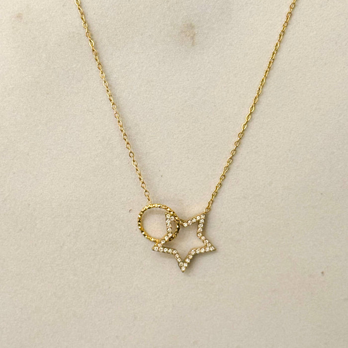 Stern-Halskette mit weißen Zirkonia