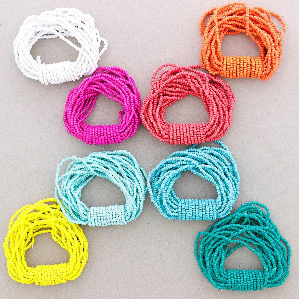 Mehrreihiges elastisches Armband - Perlen