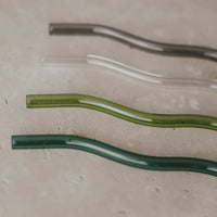 Strohhalme grün aus Glas | 4er Set