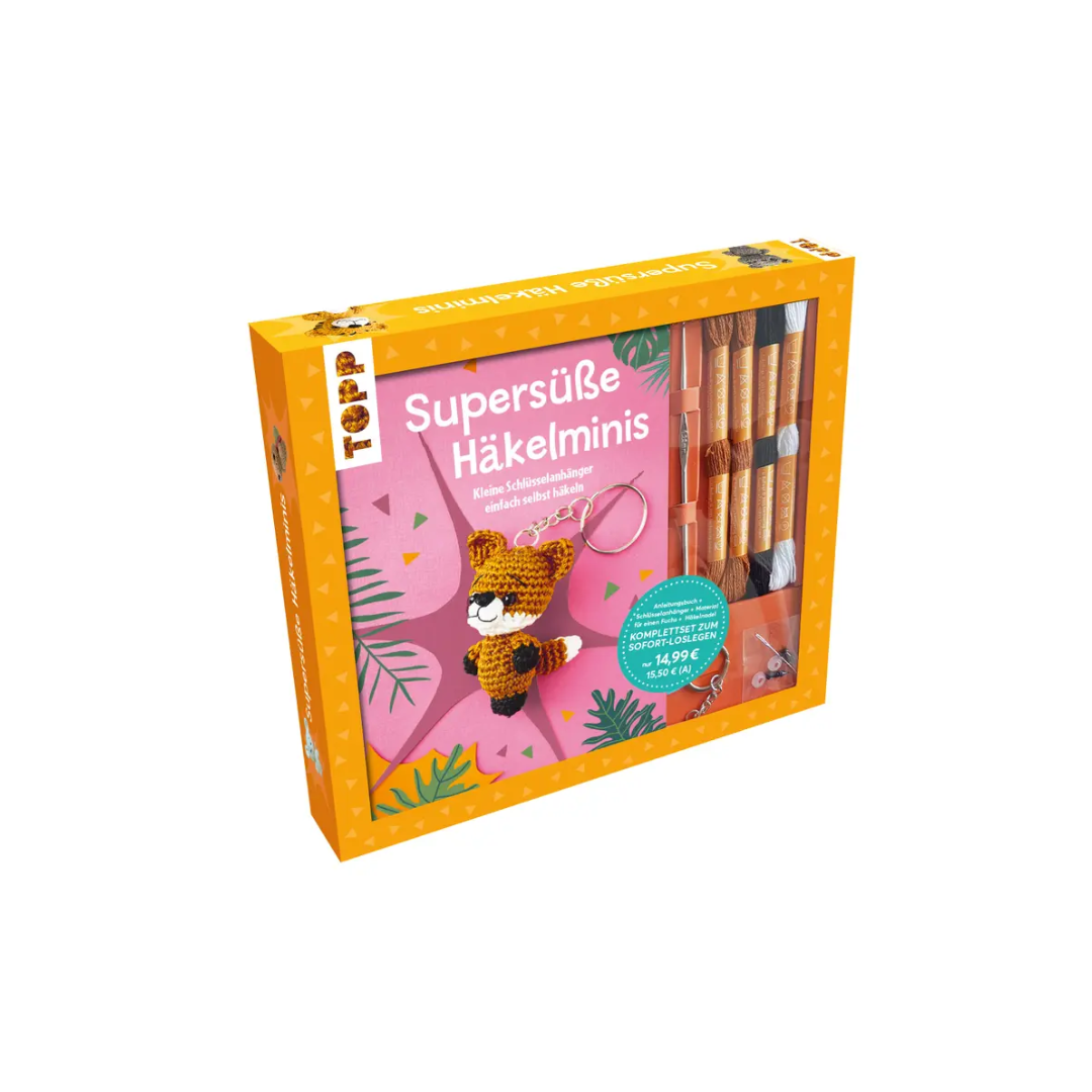 Kreativ-Set Supersüße Häkelminis. Anleitungsbuch + Material