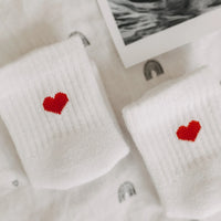 Babysocken Herz rot