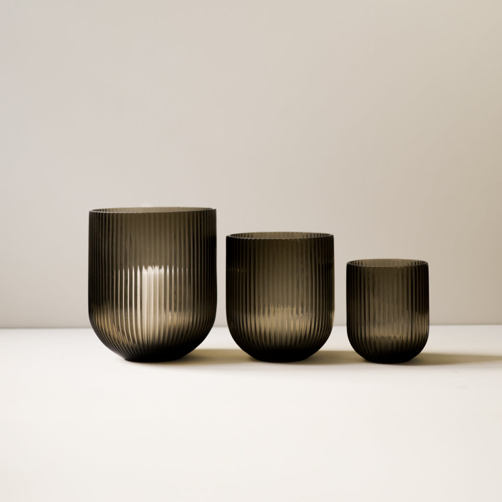 Vase und Windlicht Stripe