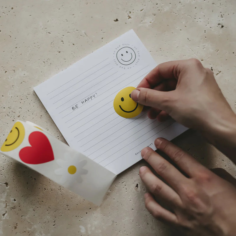 Aufkleber, Sticker Rolle (Smiley, Herz, Daisy)