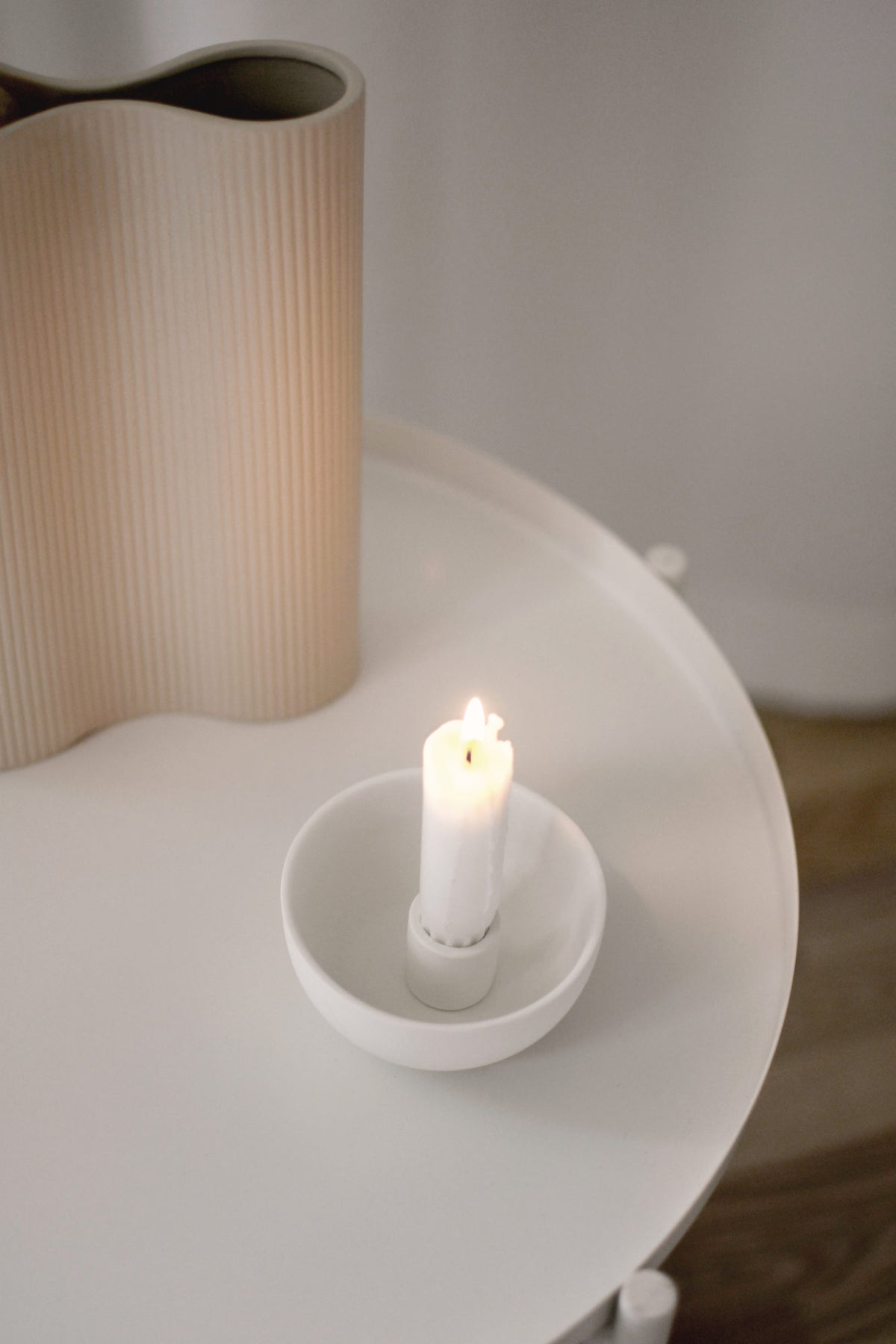 Kerzenhalter aus Keramik | weiss XS