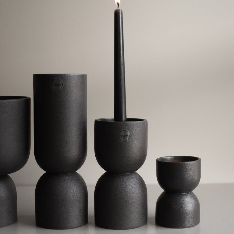 Kerzenhalter aus Keramik | schwarz