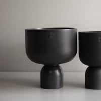 Blumentopf aus Keramik | schwarz